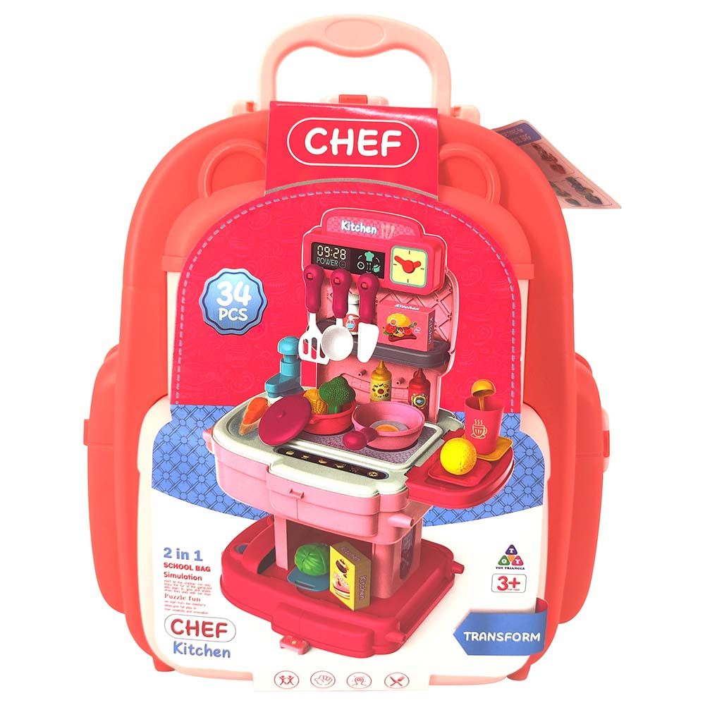 TTC - 2-in-1 Kitchen Chef Playset - 34 pcs - Red