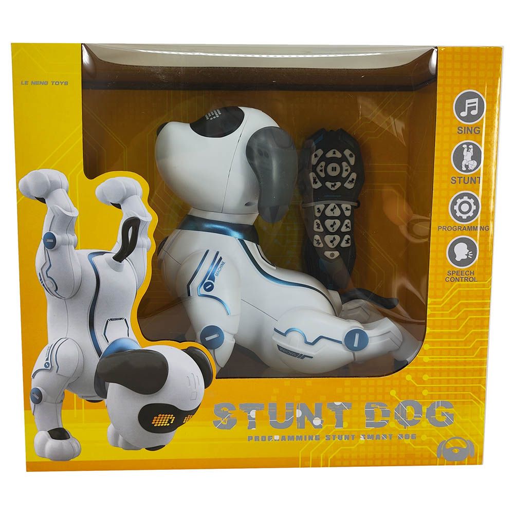 TTC - Intelligent Robot Stunt Dog w/ Remote Control - White