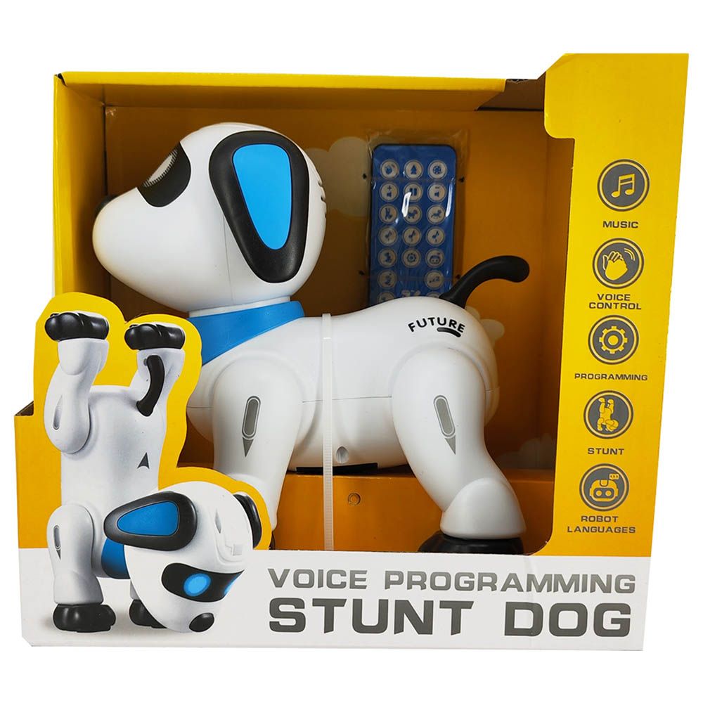 TTC - Intelligent Robot Stunt Dog w/ Remote Control - White