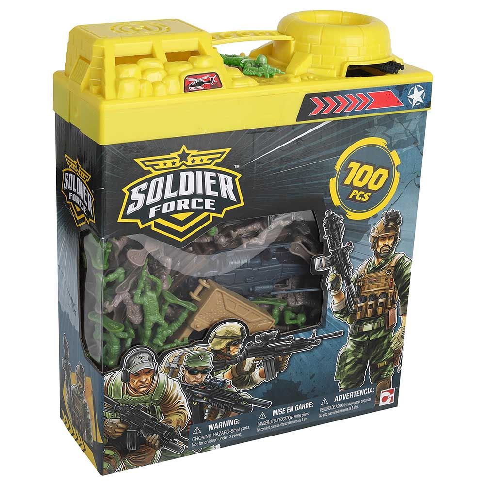 Chap Mei - Soldier Force Bucket Playset - 100pcs - Yellow