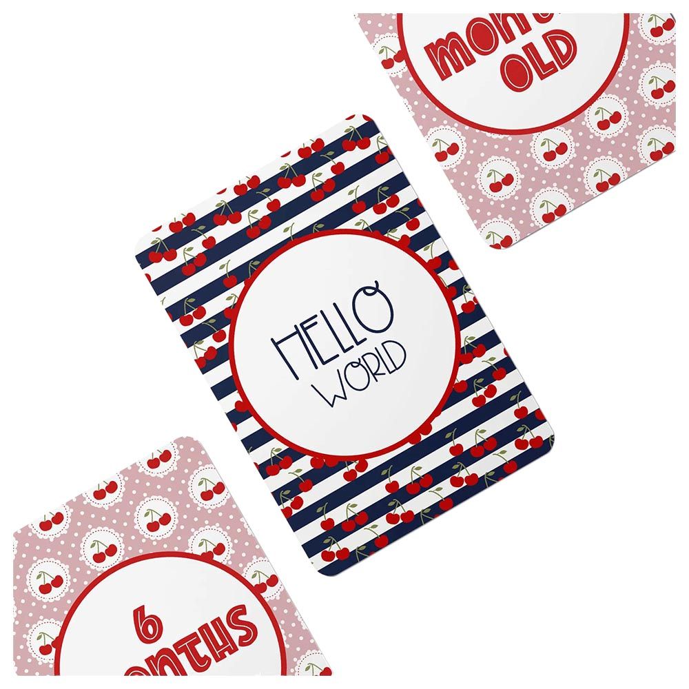 Twinkle and Giraffe Designs - Cherry Baby Milestone Cards - 25pc-Set