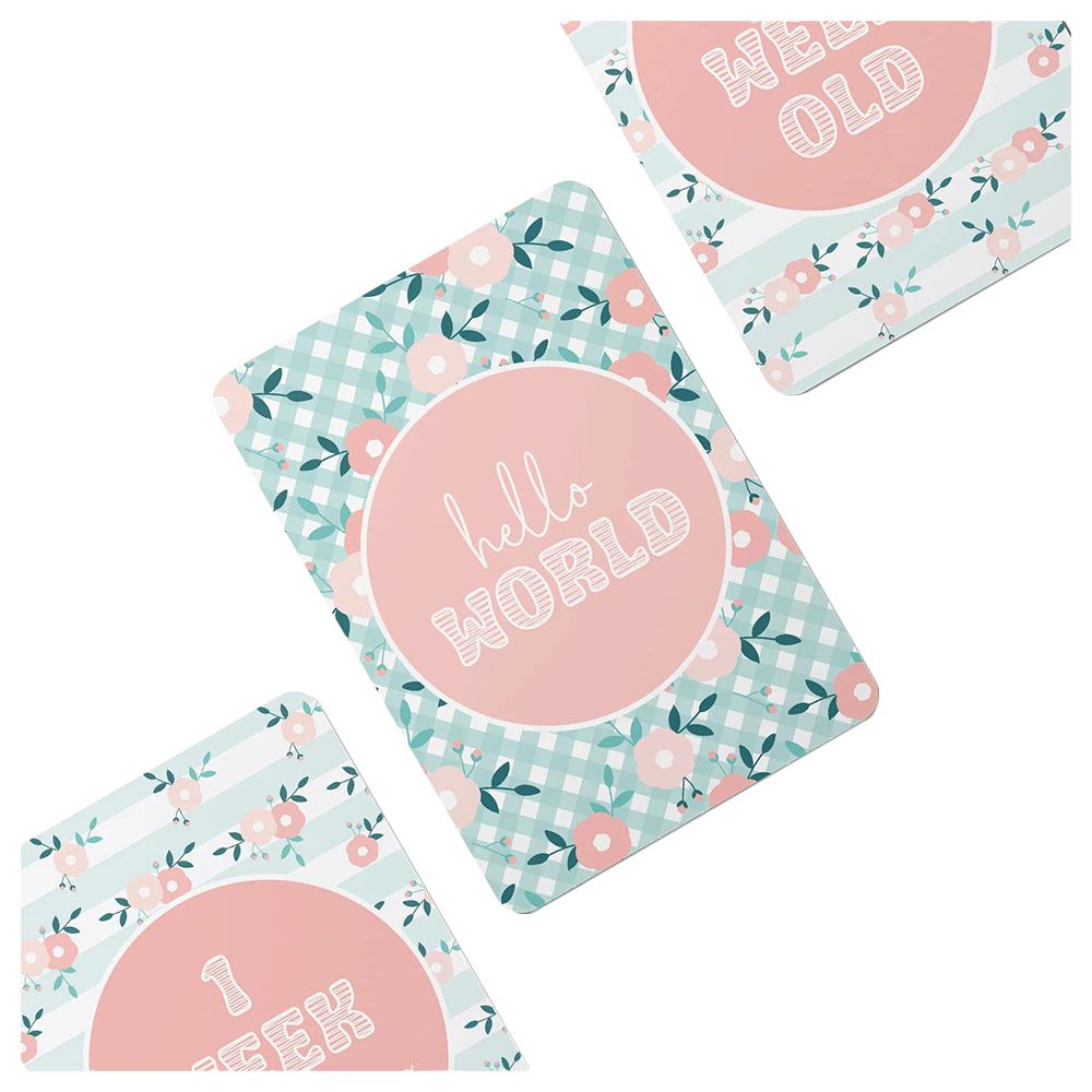 Twinkle and Giraffe Designs - Flowers Baby Milestone Cards - 25pc-Set