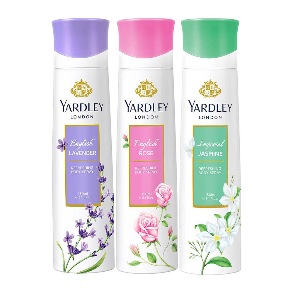 Yardley - Floral Body Spray 150ml - Pack of 3