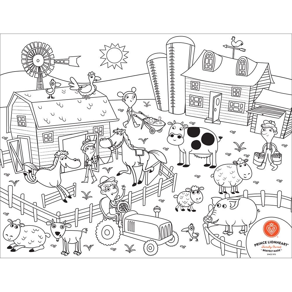 Prince Lionheart - Color & Draw Placemat Set - Farm