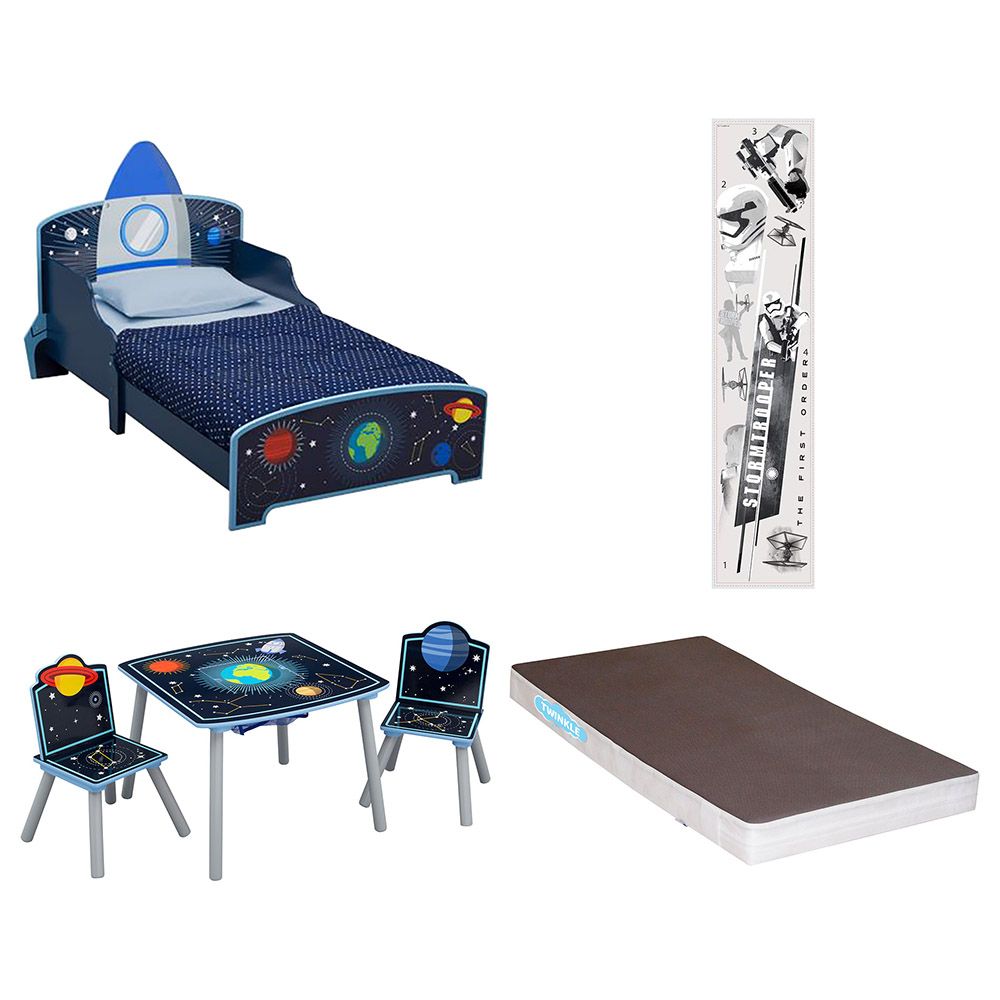 Delta Children - Space Adventures Bedroom Set with Decal & Mattress