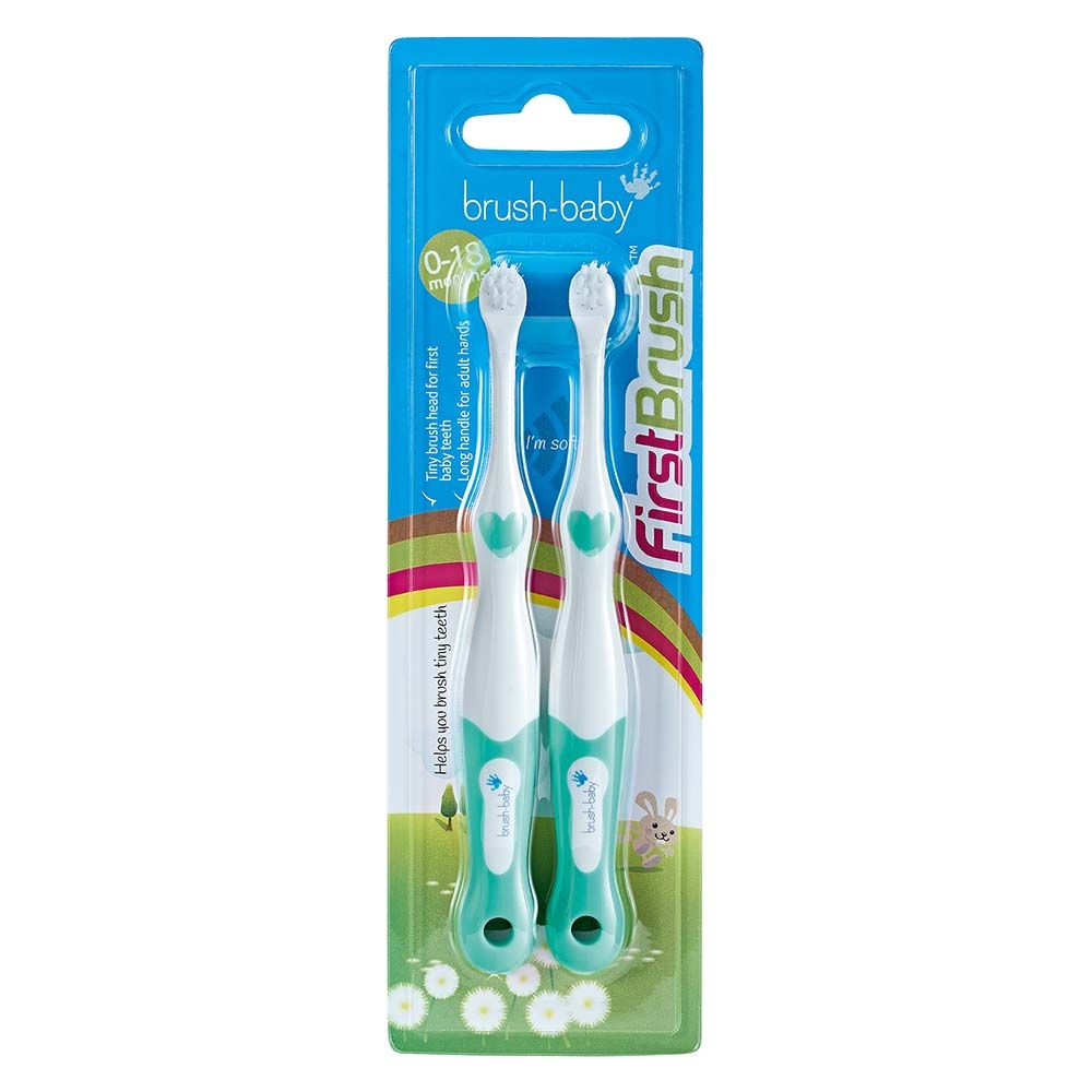 Brush Baby - My FirstBrush 0-18m Pack of 2 - Teal