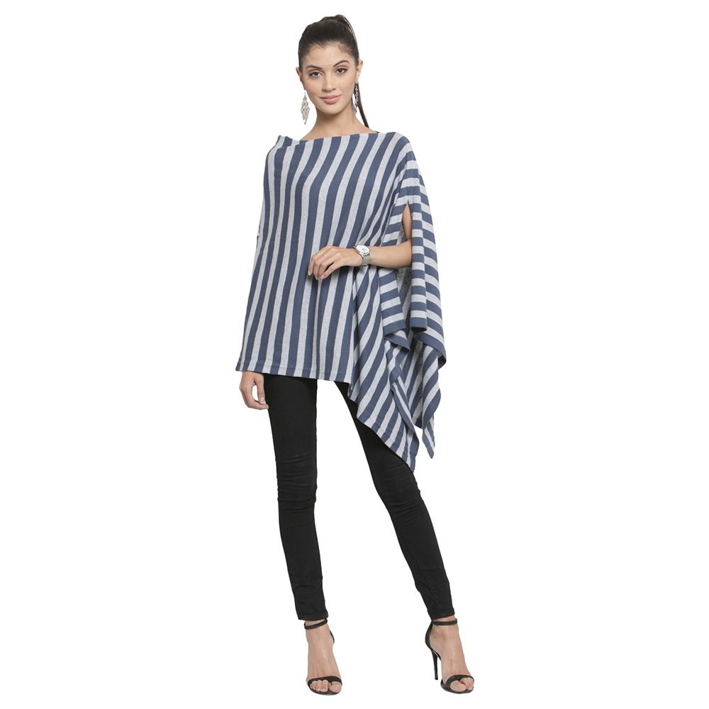 Pluchi - Knitted Fashion/Maternity Poncho Kia - Tea Grey