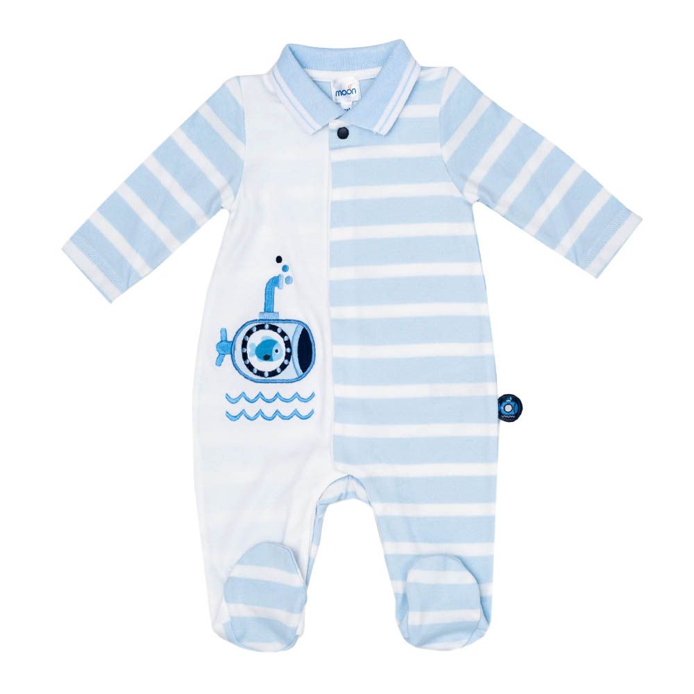 Moon - Cotton Footed Sleepsuit - Little Submarine