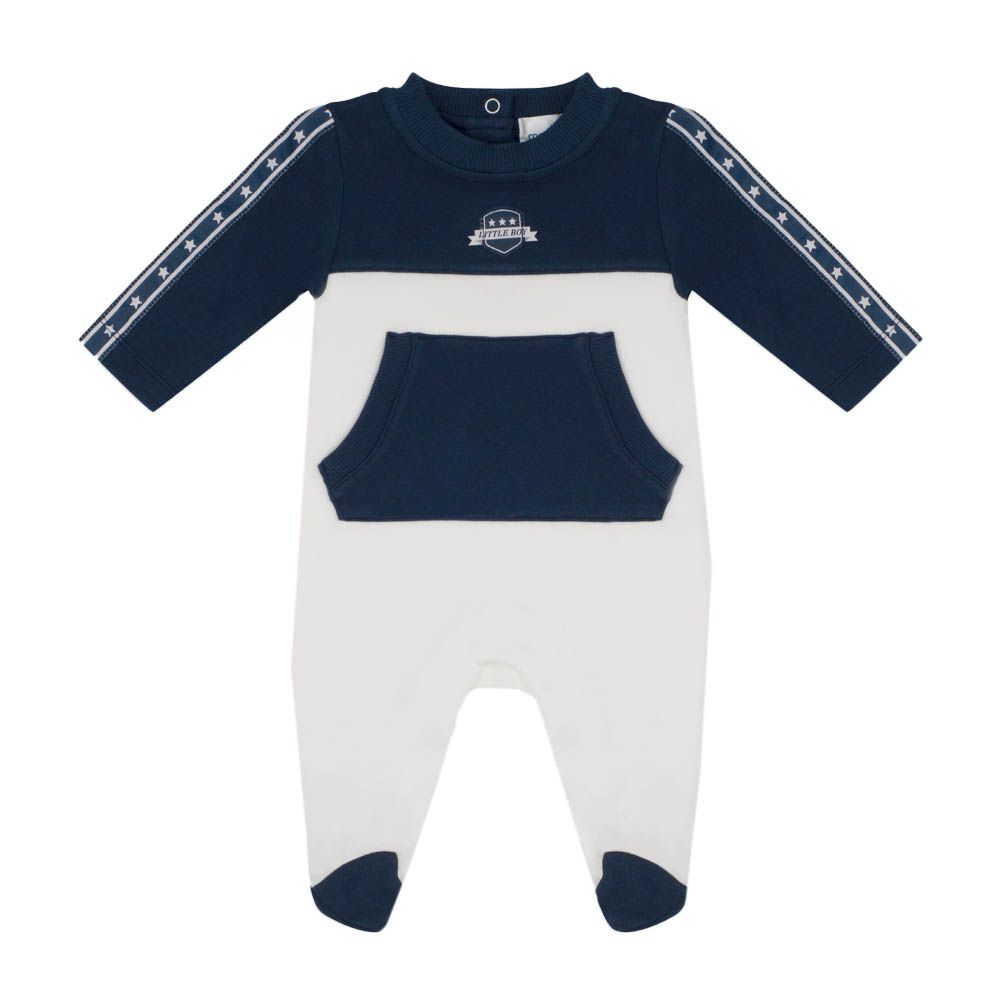 Moon - 100% Cotton Sleepsuit - Navy Sports