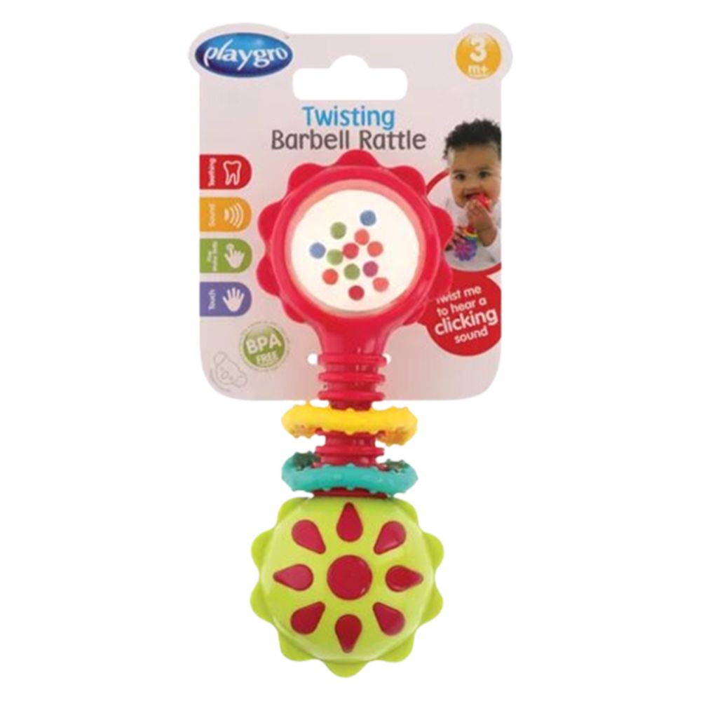 Playgro Twisting Barbell Rattle - New Design