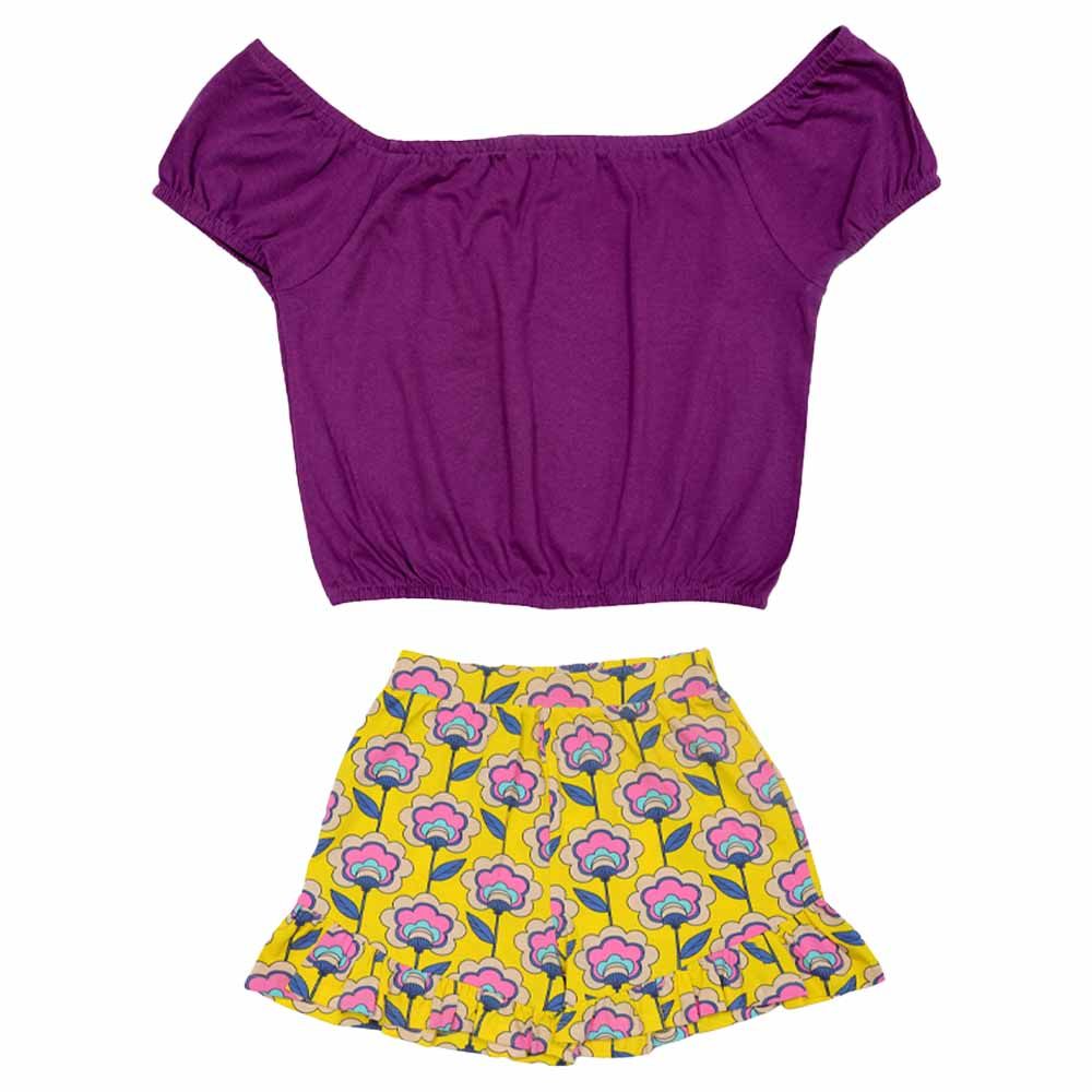 Aiko - Girls Crop Top & Floral Print Skirt