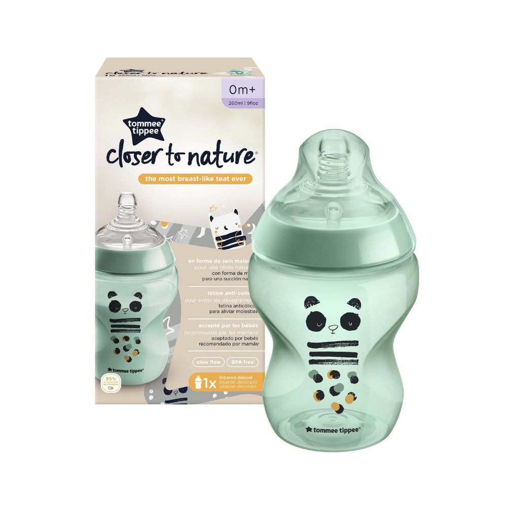 Tommee Tippee Closer to Nature Feeding Bottle, 260ml - Boy - Assorted