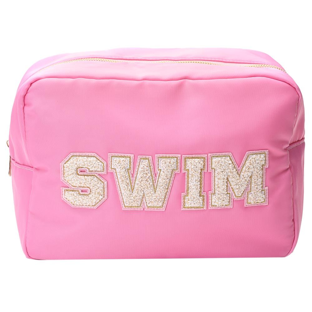 TheHappyTribe - Swim Pouch W/ White Letters - Large - Baby Pink