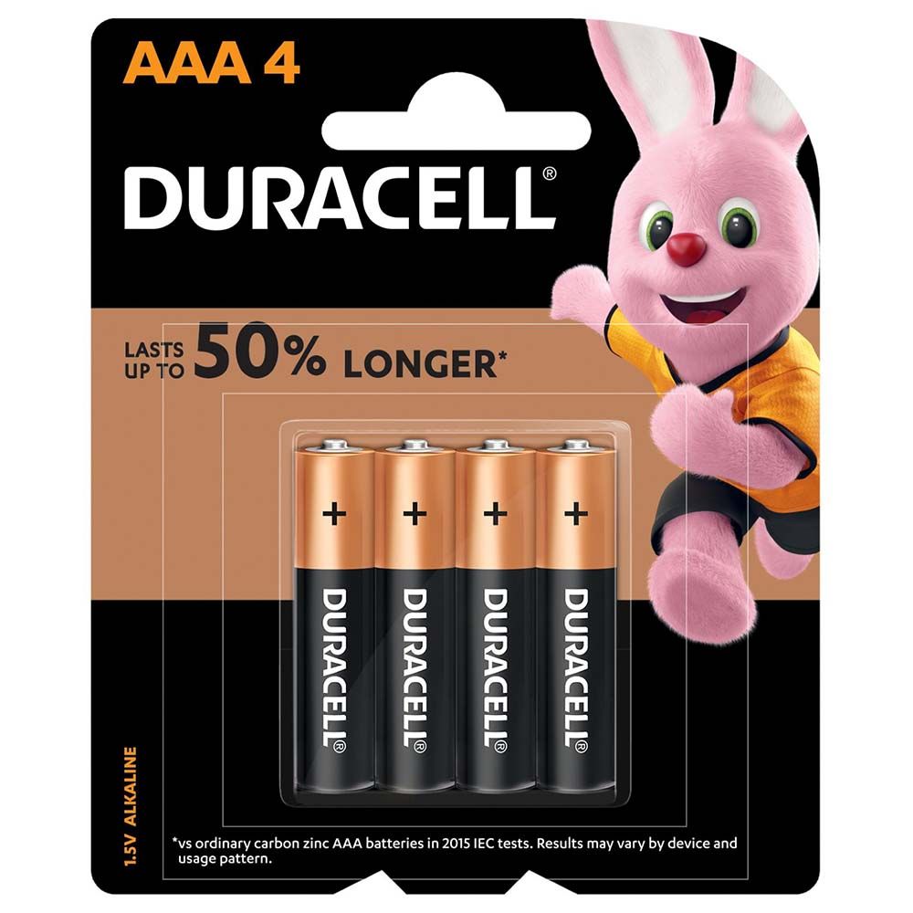 Duracell - Type AAA Alkaline Batteries Pack of 4