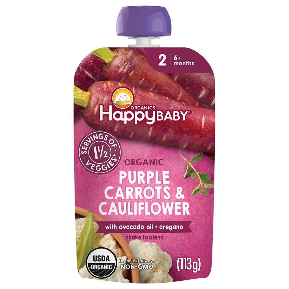 Happy Family-Blend Stage 2 Purple Carrot & Cauliflower 113g