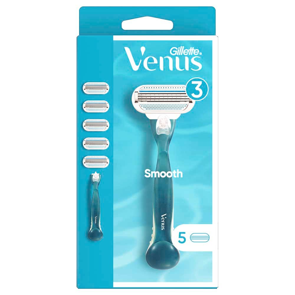 Venus - Smooth Razor Handle with Blade - Blue