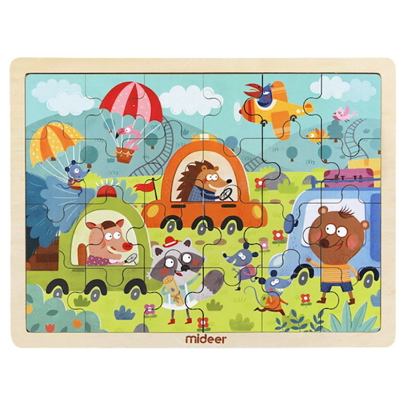 Mideer - Wooden Puzzle Board 24pcs - Safari