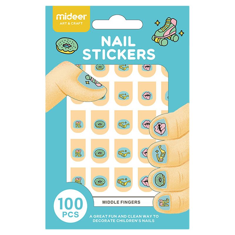 Mideer - Nail Stickers 100pcs - Light Blue