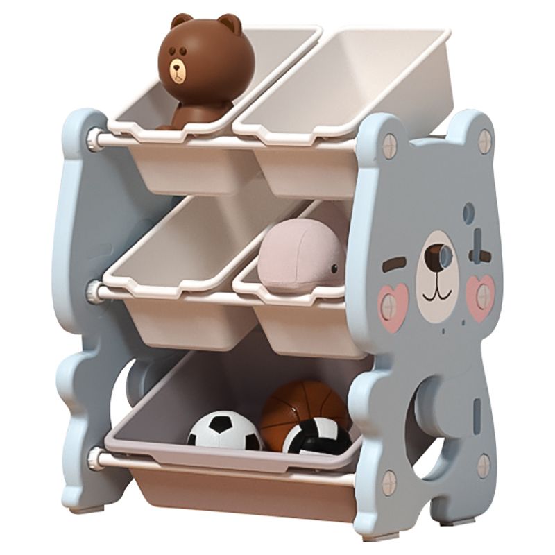 Lovely Baby - Bear Storage Rack With 5 Boxes - Blue/Pink