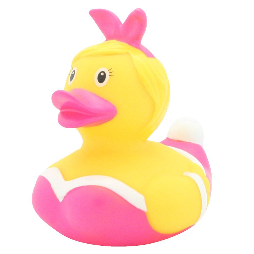 LILALU - Bunny Rubber Duck - Pink & Yellow
