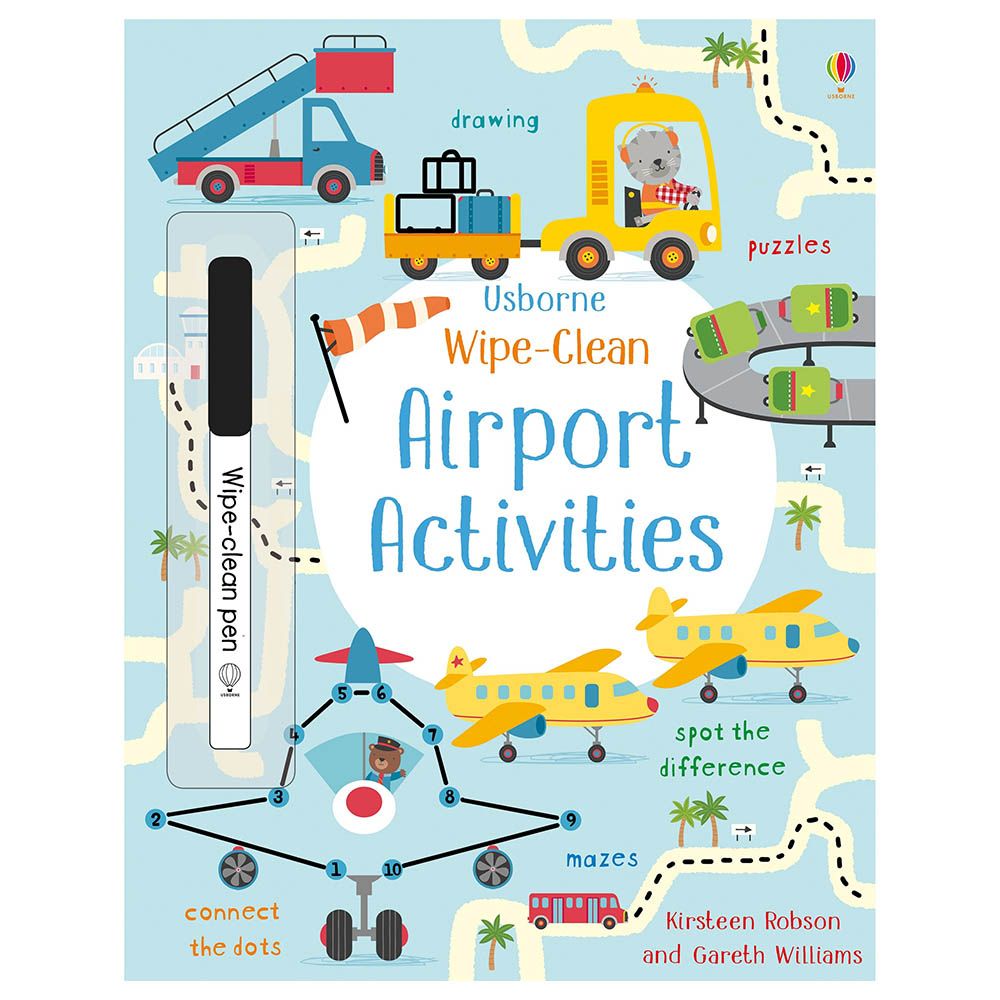 كتب أسبورن-  كتاب أنشطة المطار - Wipe Clean Airport Activities