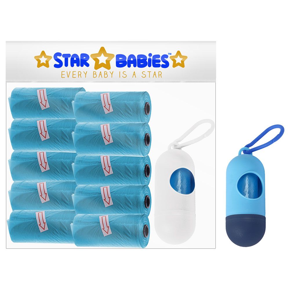 Star Babies - Pack of 10/150 Bags Scented Bag Blue & Assorted Dispenser