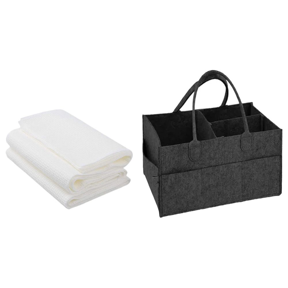 Star Babies - Caddy Diaper Bag Organizer & Disposable Towel 3pcs - Black
