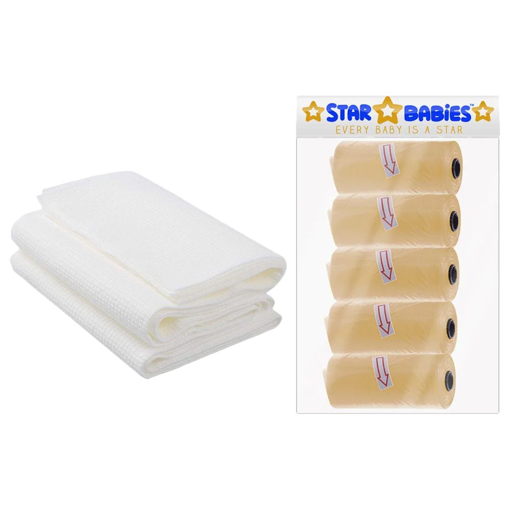 Star Babies - Scented Bag 5pcs w/ Disposable Towel 3pcs - Ivory