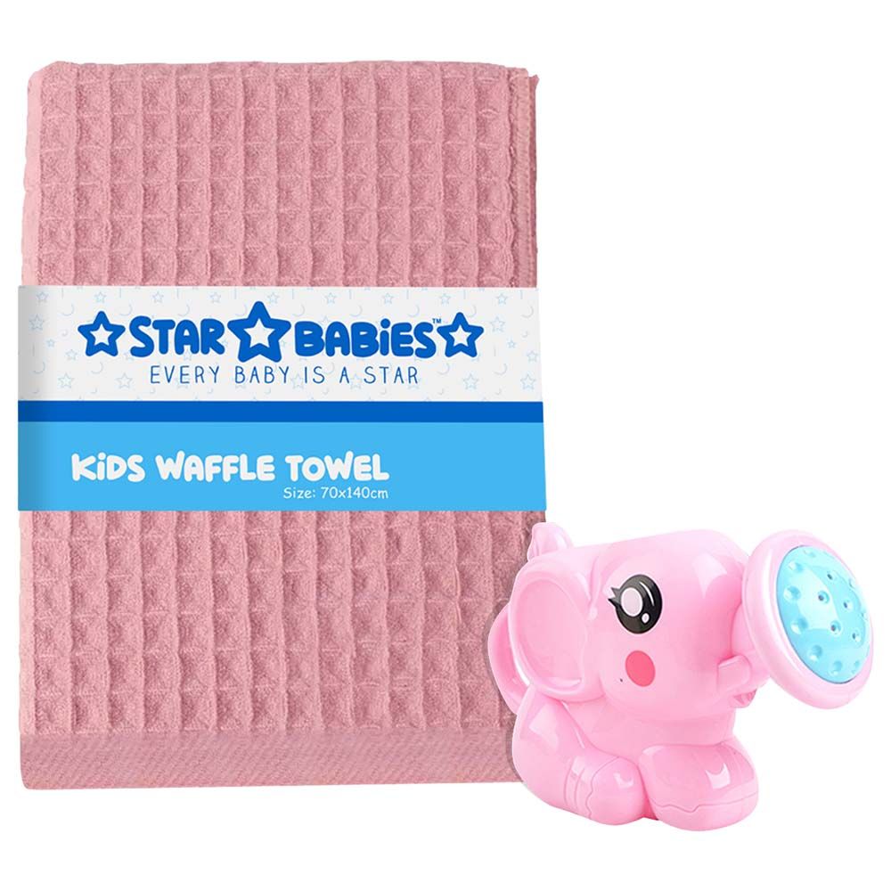 Star Babies - Waffle Towel w/ Kettle Toy - Pink