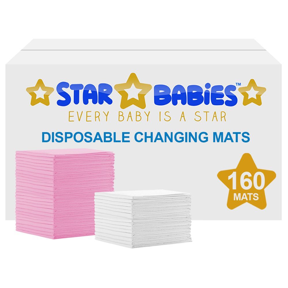 Star Babies - Disposable Changing mats (45x60cm) Large, Pack of 160 -Assorted