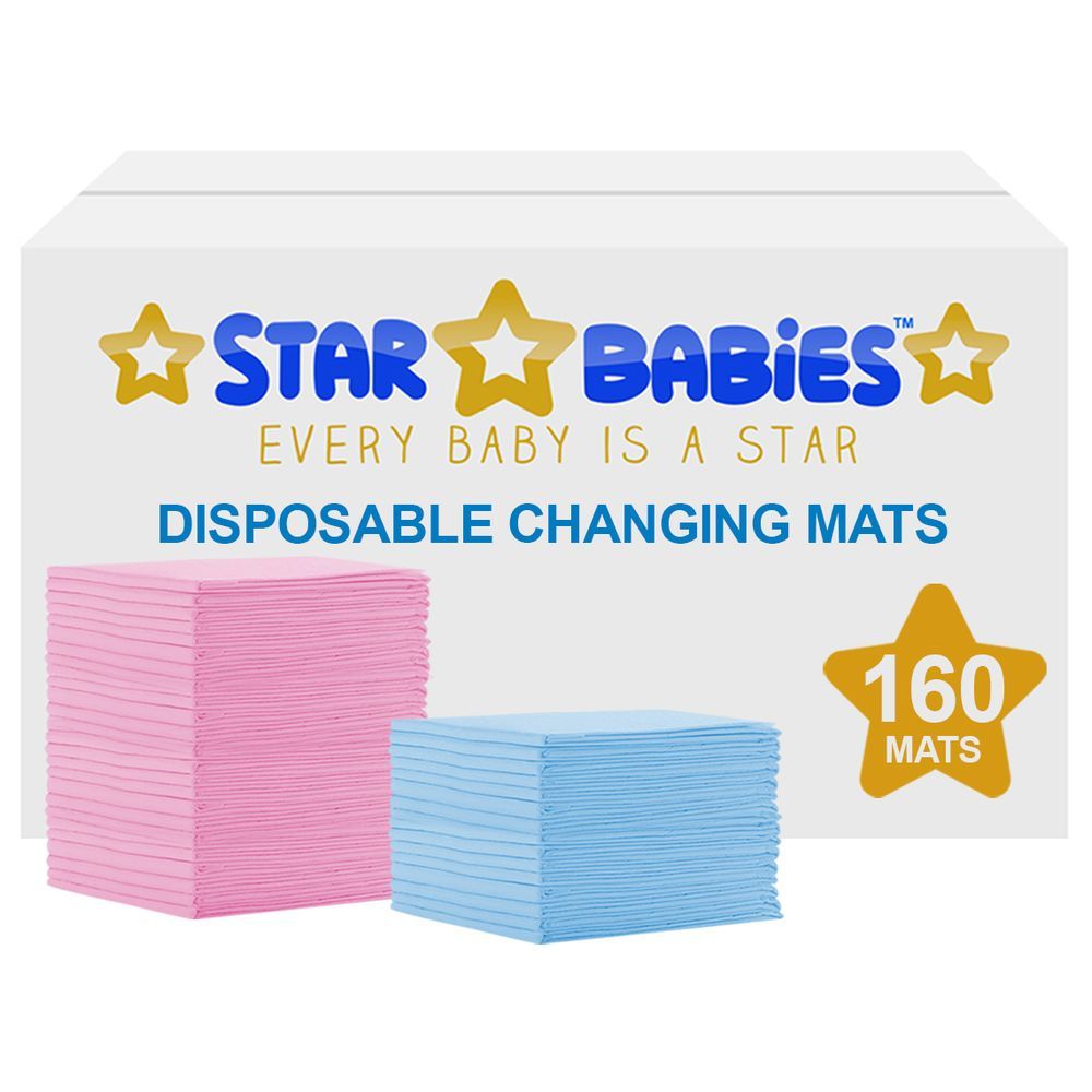 Star Babies - Disposable Changing mats (45x60cm) Large, Pack of 160 -Assorted