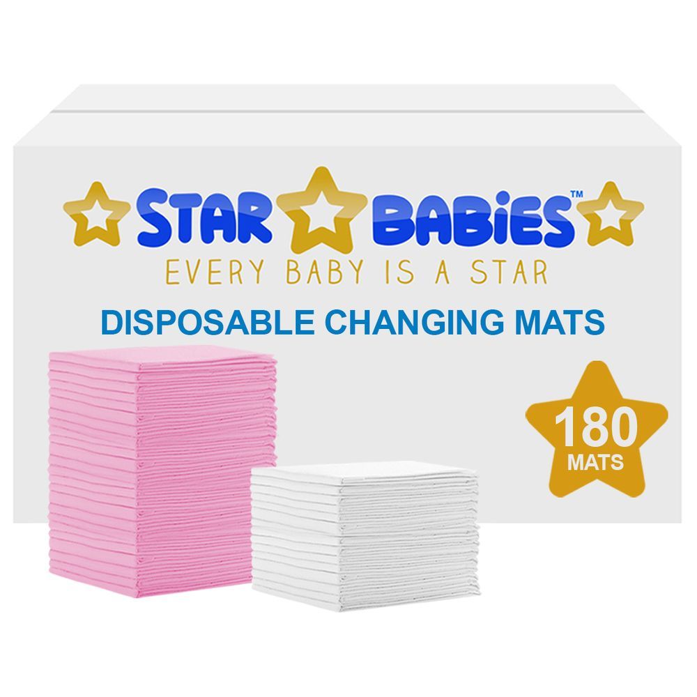 Star Babies - Disposable Changing mats (45x60cm) Large, Pack of 180 -Assorted