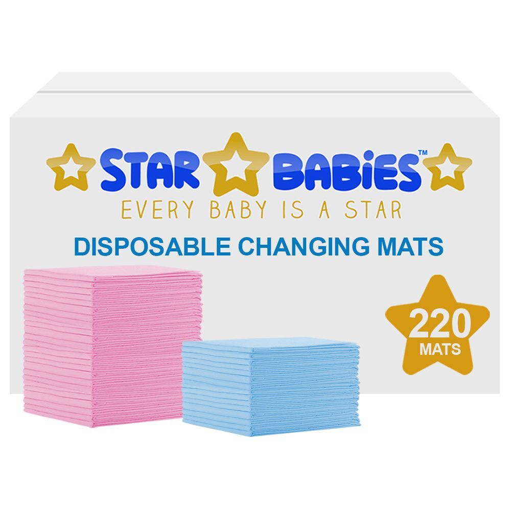 Star Babies - Disposable Changing mats (45x60cm) Large, Pack of 220 -Assorted
