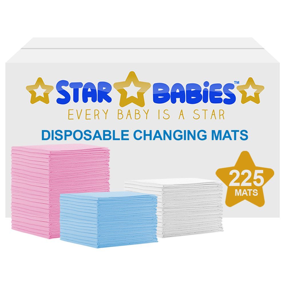 Star Babies - Disposable Changing mats (45x60cm) Large, Pack of 225 -Assorted
