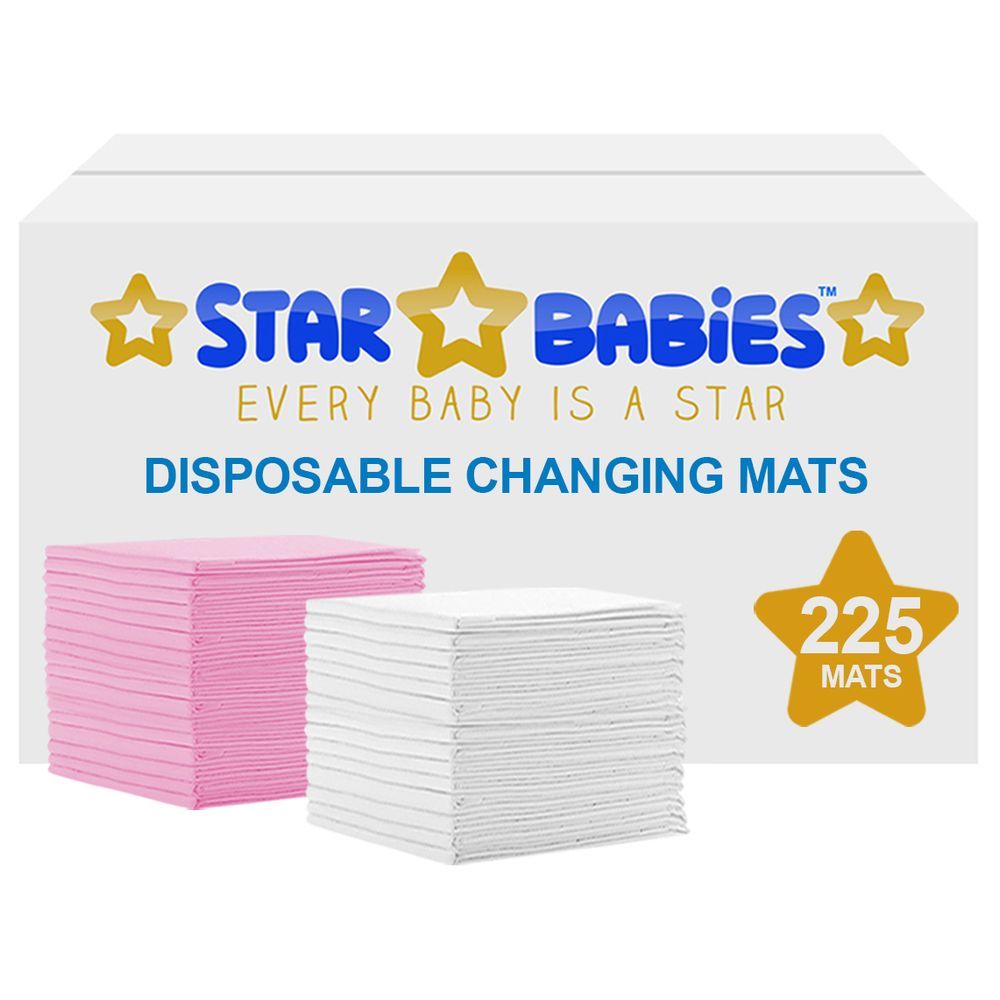 Star Babies - Disposable Changing mats (45x60cm) Large, Pack of 225 - Assorted
