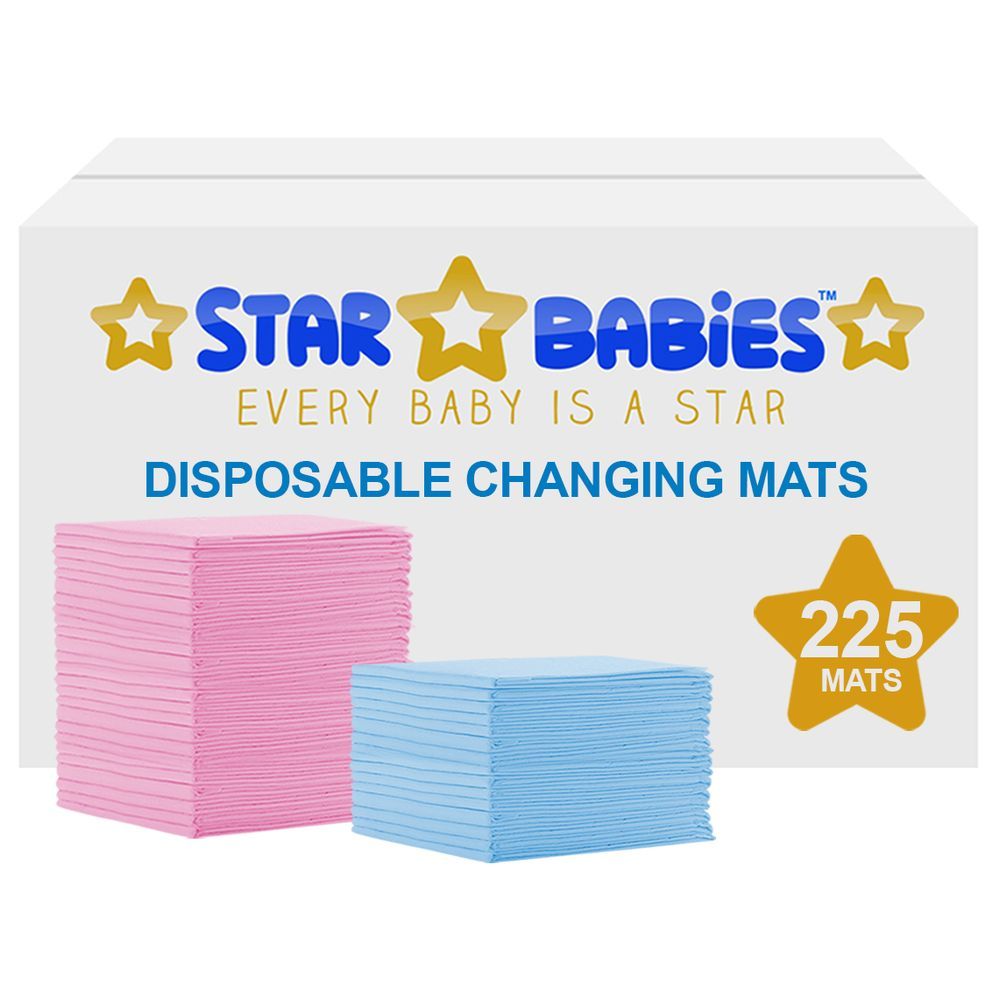 Star Babies - Disposable Changing mats (45x60cm) Large, Pack of 225 -Assorted