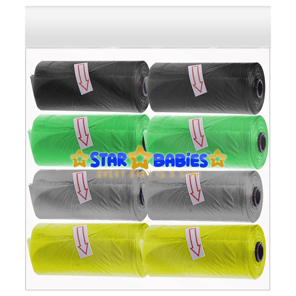 Star Babies - Scented Bag Pack of 8/120 Bags - Black/Grey/Green/Yellow