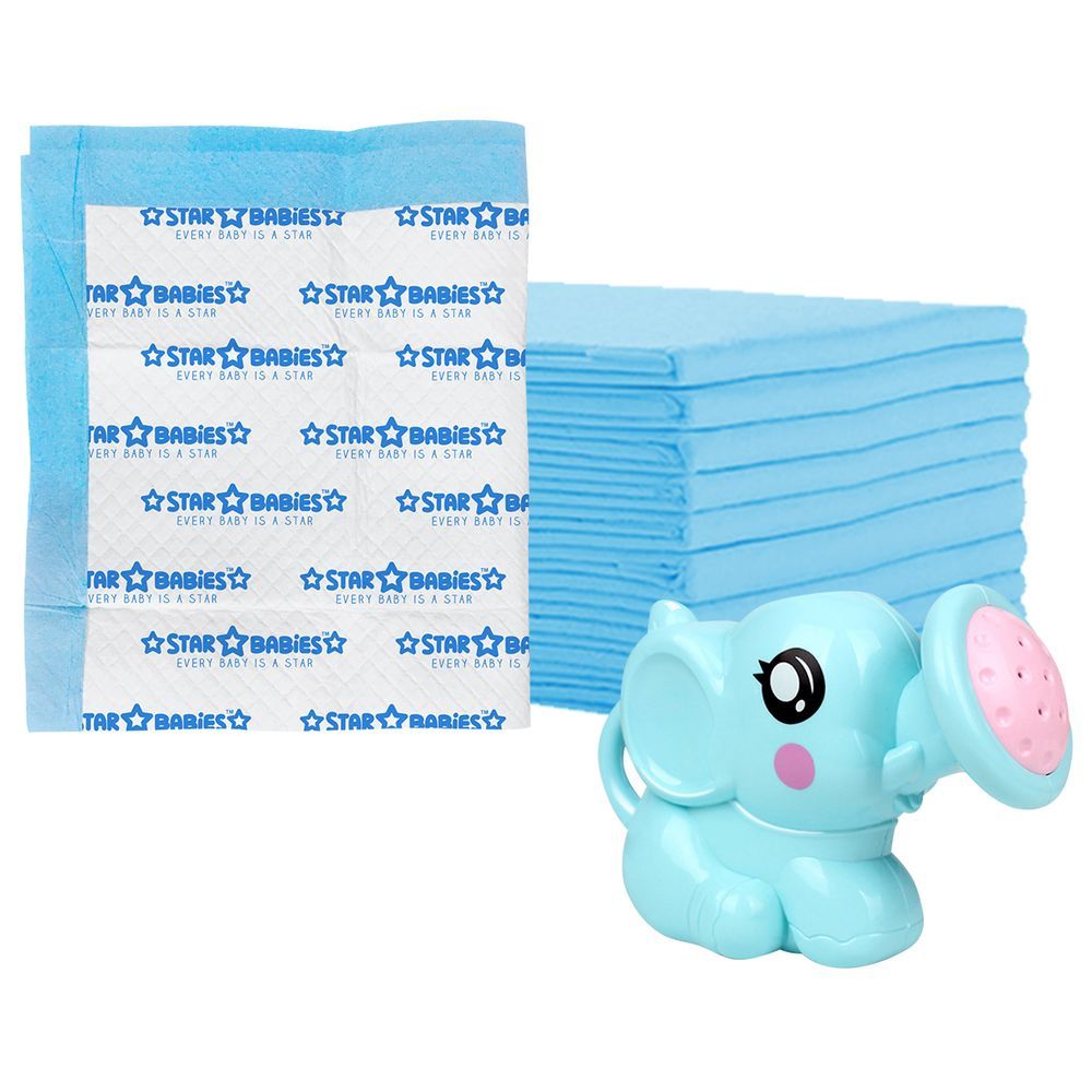Star Babies - Printed Disposable Changing Mats 15pcs & Kettle Toy Combo Set