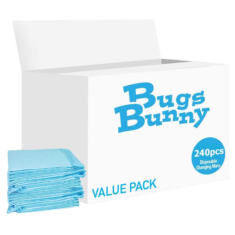 Bugs Bunny Disposable Changing Mats, 240 Counts - Blue