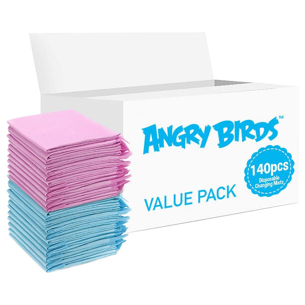 Angry Birds - Disposable Changing Mats - 140pcs - Pink/Blue