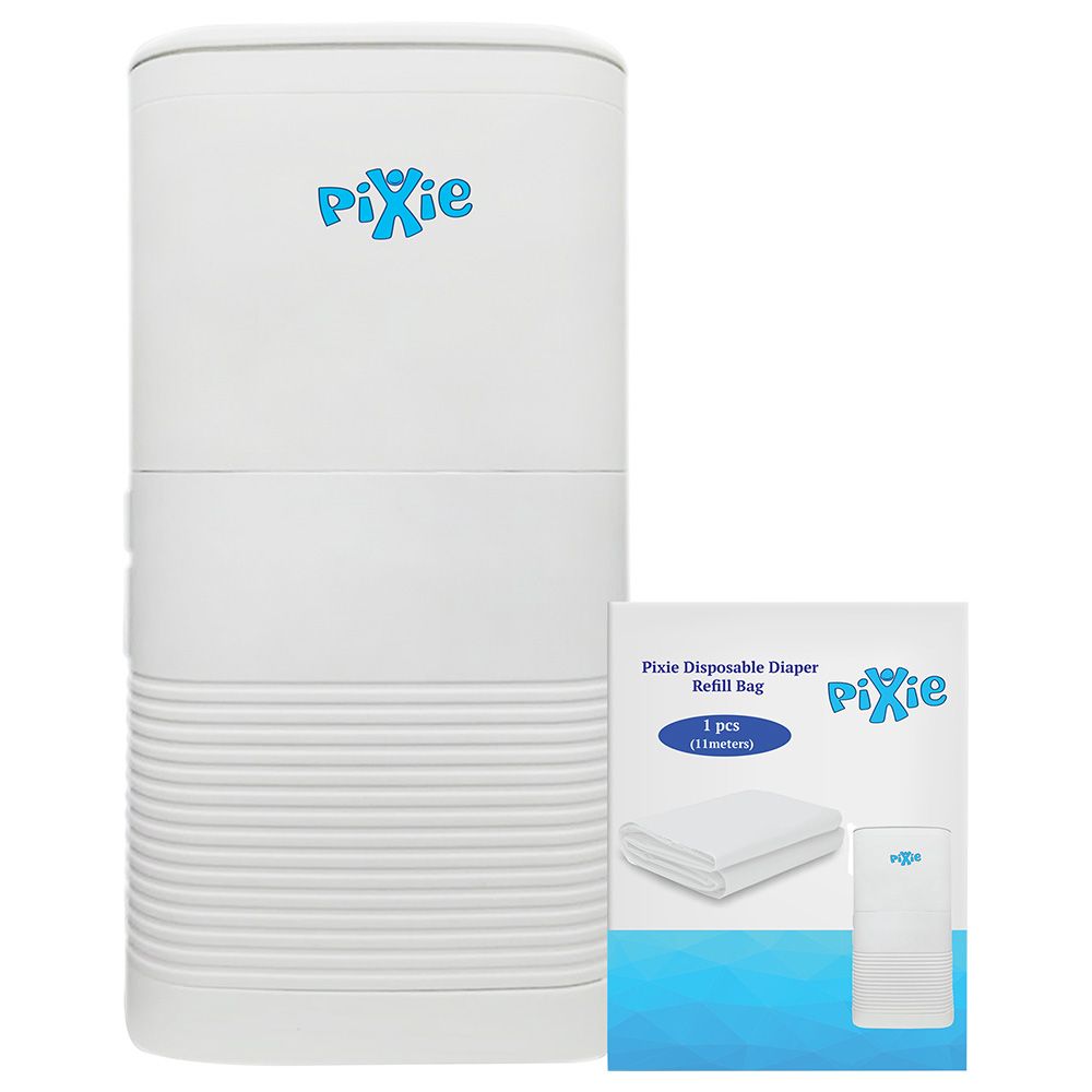 Pixie - Disposable Diaper Pail With Inner Lid + Refill Bag
