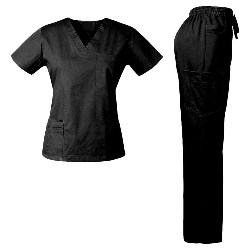 Veronica - Basic Scrub Suit/Medical Set For Ladies Black