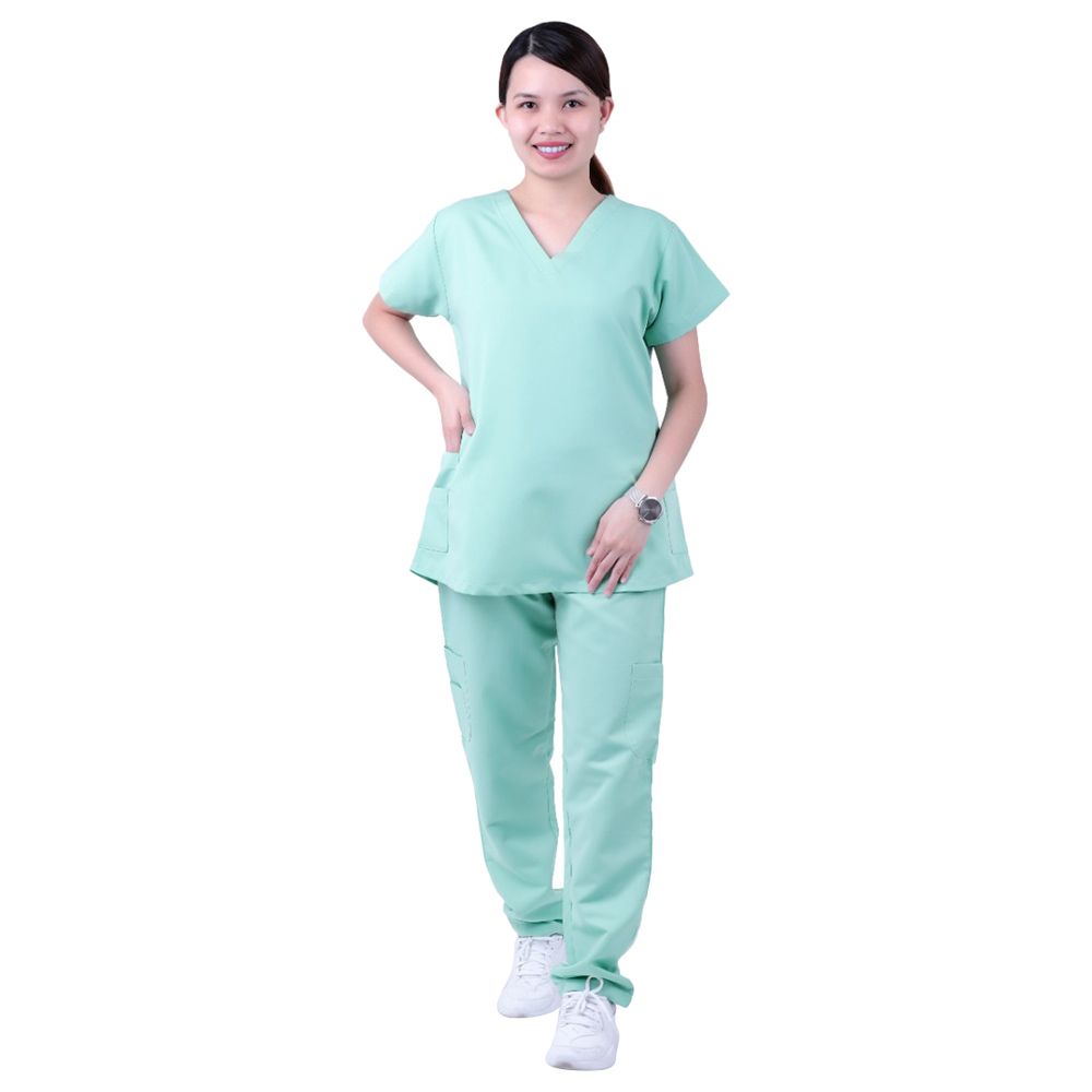 Veronica - Poly Viscose Scrub Suit/Medical Uniform - Mint Green