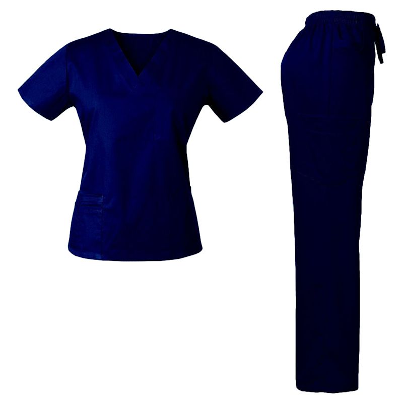 Veronica - Basic Scrub Suit/Medical Set For Ladies Navy Blue