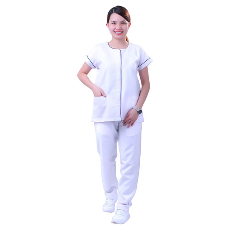 Veronica - Women Poly Viscose Medical Uniform Set - White