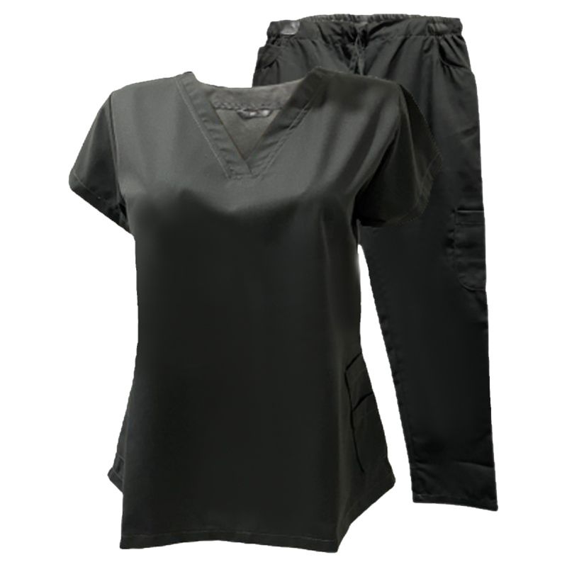 Veronica - Ladies Scrub Suit/Medical Set Uniform - Charcoal