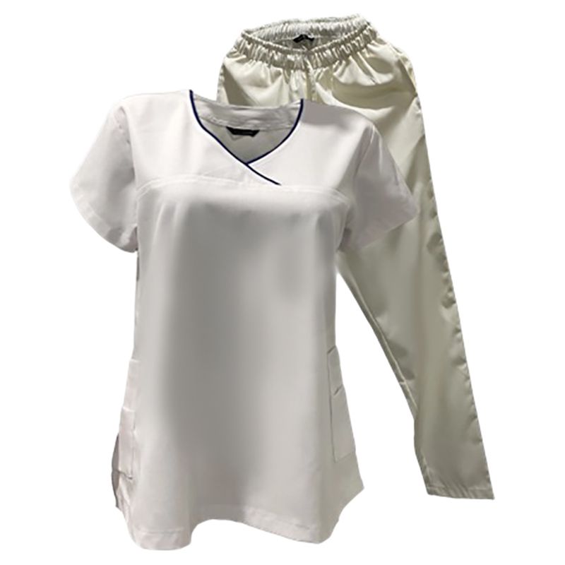 Veronica - Ladies Scrub Suit/Medical Set Uniform - White