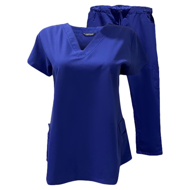 Veronica - Ladies Scrub Suit/Medical Set Uniform - Klien Blue