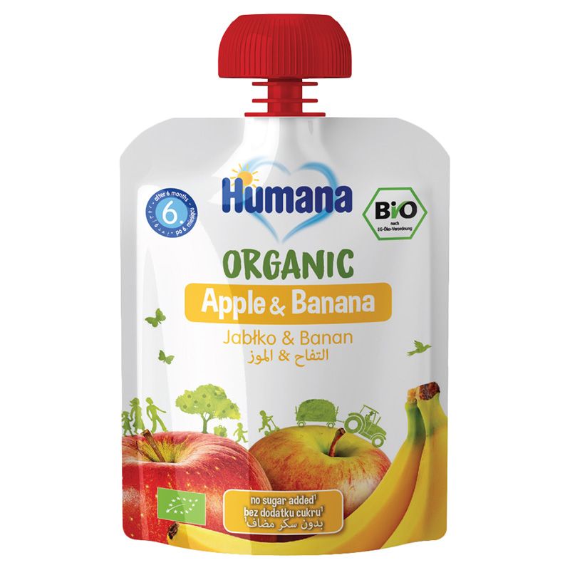 Humana - Organic Puree Pouch - Apple & Banana 90g