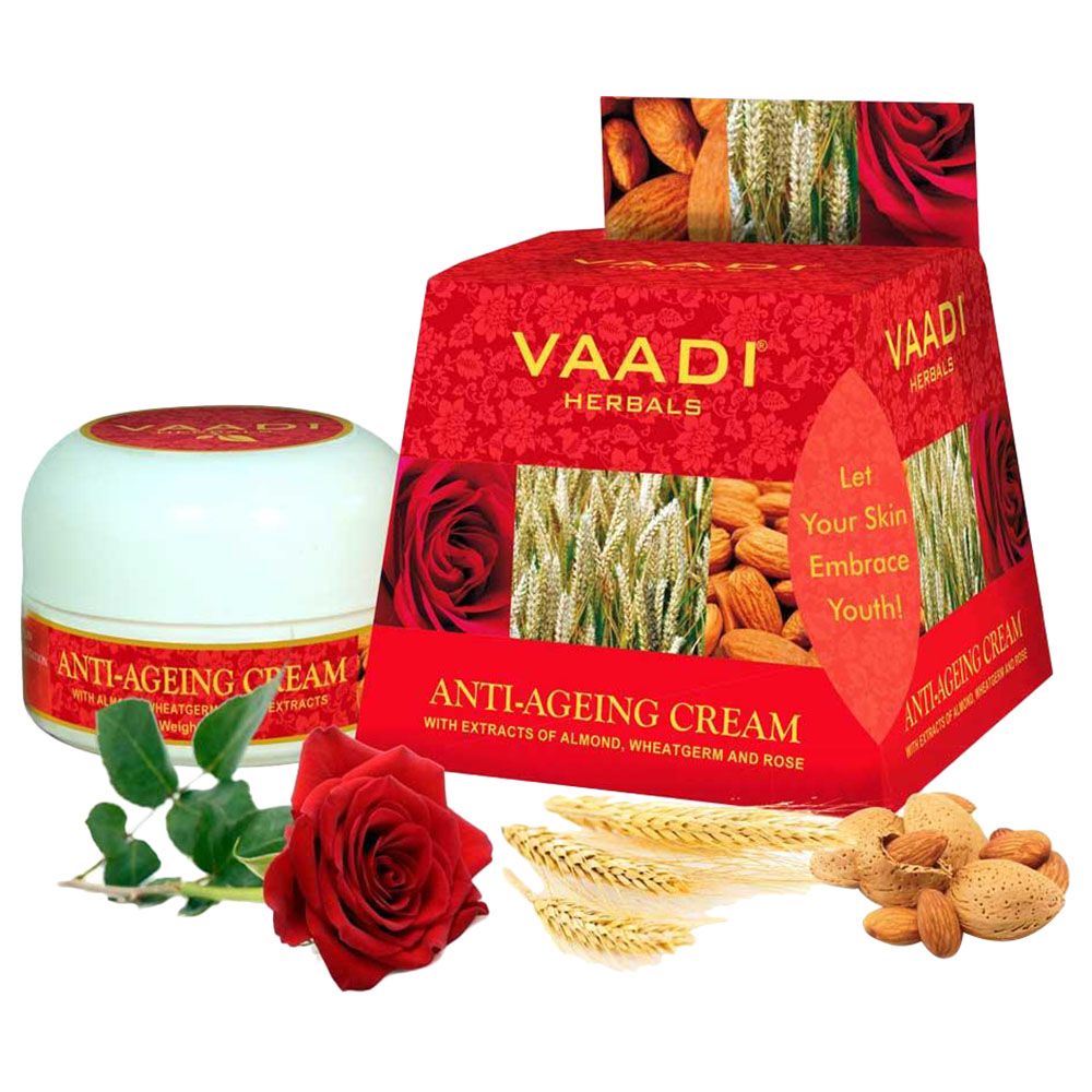 Vaadi Herbals Organic Anti Ageing Cream W/ Almond, Wheatgerm